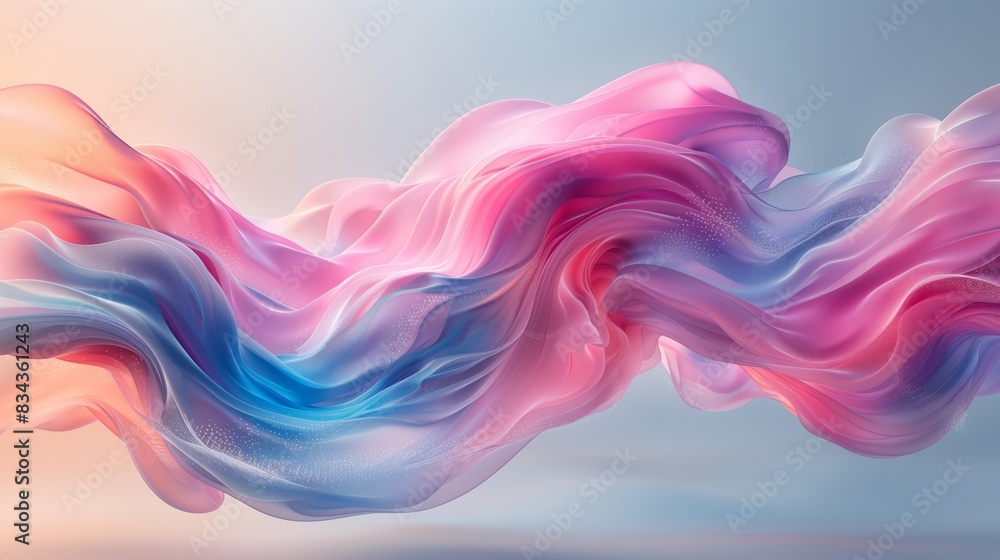 Poster soft pastel flowing fabric abstraction. abstract image of soft pastel-colored fabric flowing gracefu