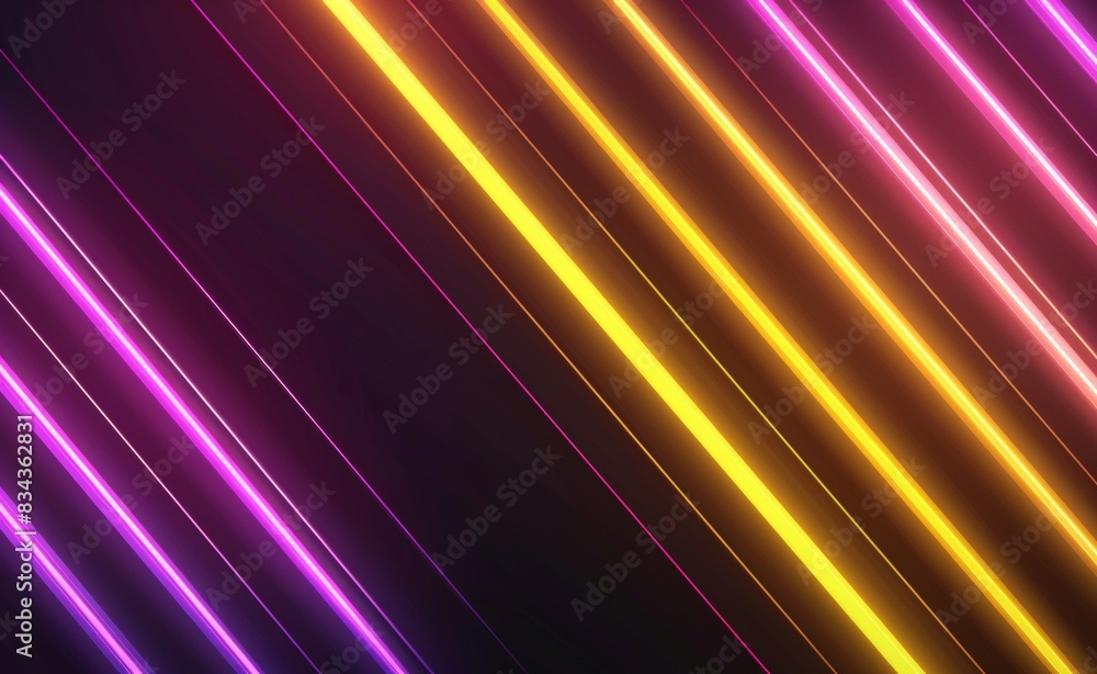 Aufkleber abstract background with colorful neon light and glow lines on a dark black color