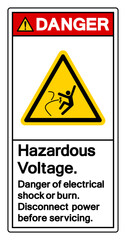 Danger Hazardous voltage Symbol Sign, Vector Illustration, Isolate On White Background Label .EPS10