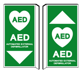 AED Automated External Defibrillator Symbol Sign, Vector Illustration, Isolate On White Background Label .EPS10