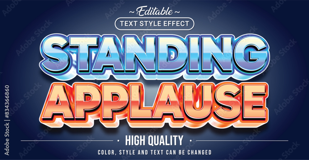 Poster Editable text style effect - Standing Applause text style theme.