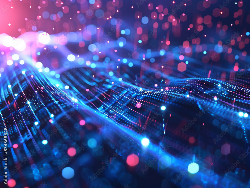 Poster abstract network information web science technology data center fiber optic cable 5g connection futu