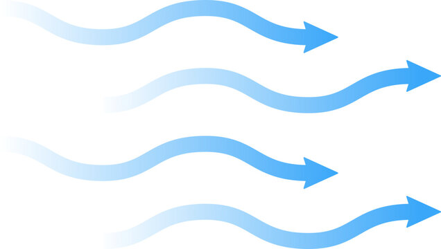 Air flow movement of arrow direction