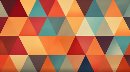 Retro colorful triangle geometric background