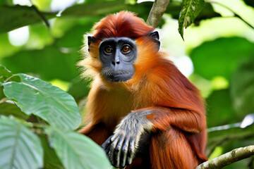 Fototapeta premium endemic-red-colobus-monkey-piliocolobus-jozani-forest-jozani-chwaka-bay-national-park-island