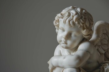 Marble cherub statue
