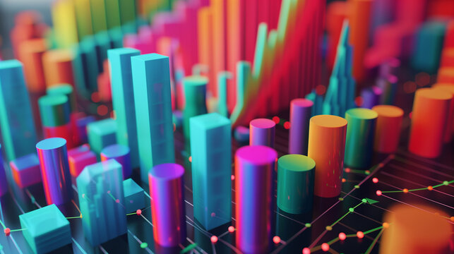 business data statistics 3d graph 
