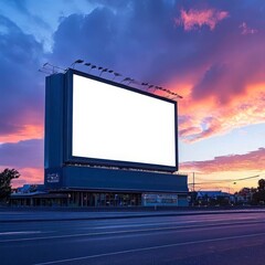 Obraz premium Billboard mockup image, large clean white surface, empty large advertising space, Bigboard