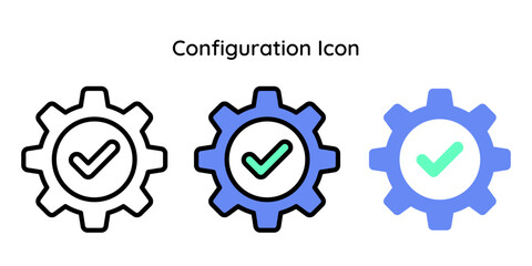 Configuration icon related to maintenance, setting, internet, security.