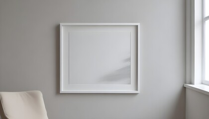 Modern minimalist home decor: simple white frame on a wall
