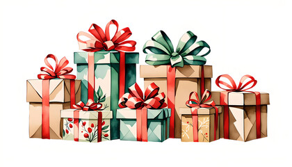 Cute holiday gifts with copy space