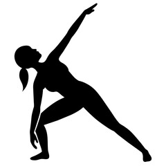 silhouette yoga pose pictogram of female, on a white background, illustration
