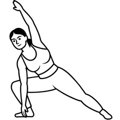 yoga pose, Pilates, fitness. Isolated silhouettes on a white background. vector illustration
