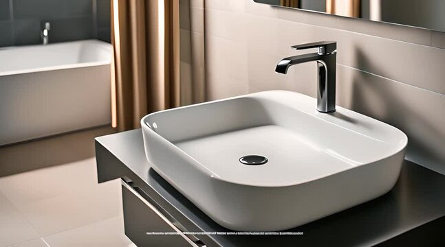 Modern Bathroom Water Heater. Close-Up View