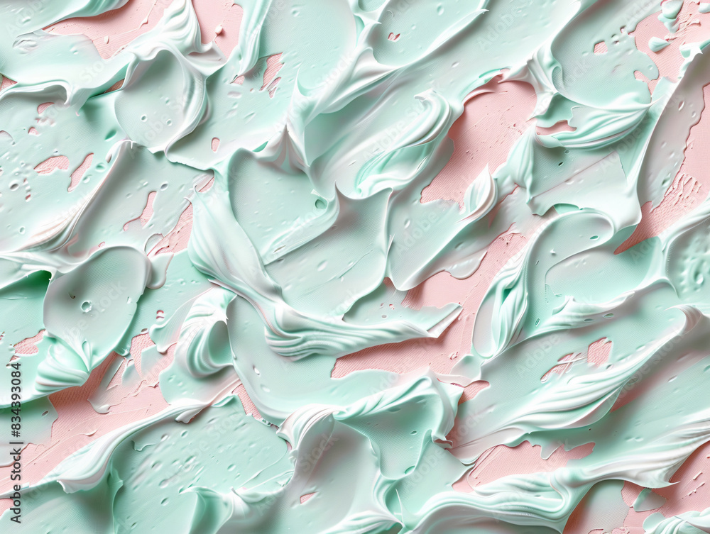 Poster abstract mint and pink swirls with copy space text for website or blog