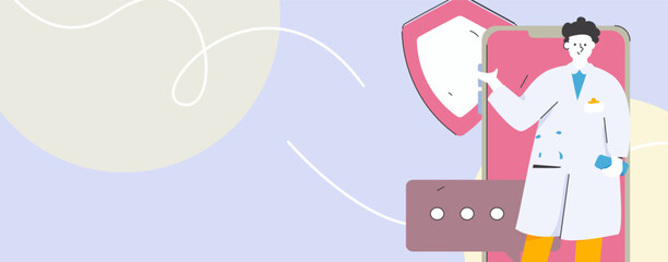 Medical characters fighting the epidemic flat vector concept operation hand drawn illustration
