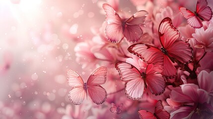 A pastel background with delicate butterflies and a clear central space for text. - Event decoration background
