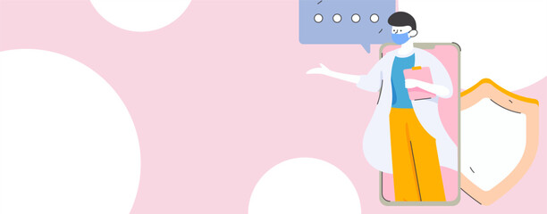 Medical characters fighting the epidemic flat vector concept operation hand drawn illustration
