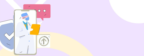 Medical characters fighting the epidemic flat vector concept operation hand drawn illustration
