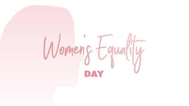 woman equality day text lettering animation sillhouette of woman appear perfect for celebration, tv, commercial background