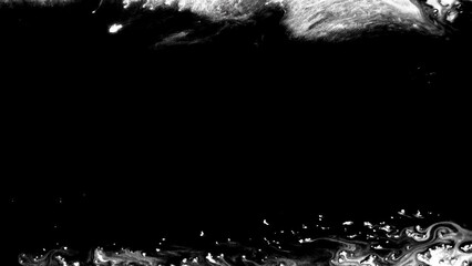 Black ink artistic flow splatter spots spills white paper beautiful reveal dripping streaks spread fluid ink alpha matte isolated watercolor ink drops transition	
