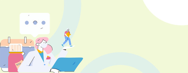 Medical characters fighting the epidemic flat vector concept operation hand drawn illustration
