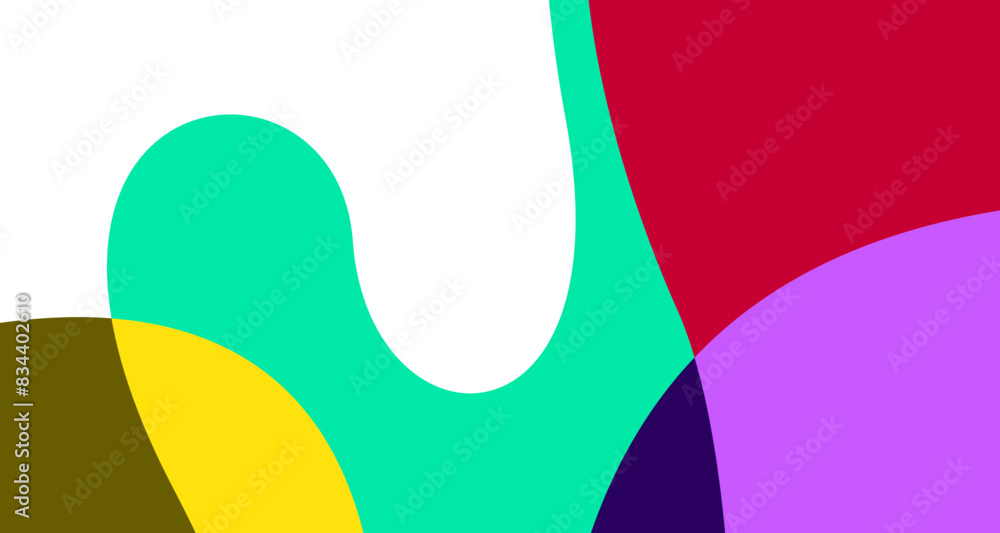 Poster minimalist simple flat colorful fluid geometric abstract background for summer