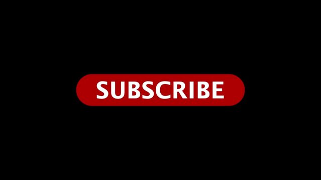 animated subscribe button for youtube videos, 60fps animation with red button and black background