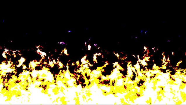 Flame, hell, inferno, burning, flame, scorching heat, black background, flicker, illustration, colorful