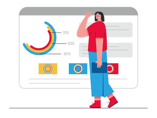 SEO data analysis. SEO vector illustration