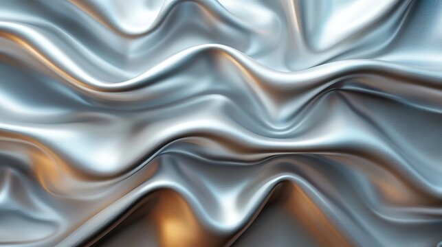 A sleek silver background with elegant ribbon curls and a blank area in the center. - Event decoration background