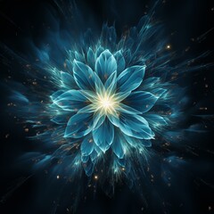 Fototapeta premium Explosion of blue energy flower