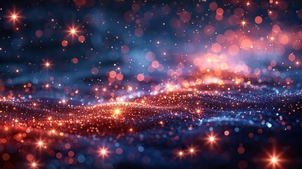 Fototapeta premium A sparkling background with elegant stars and a central space for writing. - Event decoration background