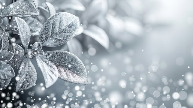 A sparkling silver background with elegant curls and a central area for text. - Event decoration background