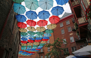 Under umbrellas - Rue du Cul-de-Sac, Quebec City, Canada