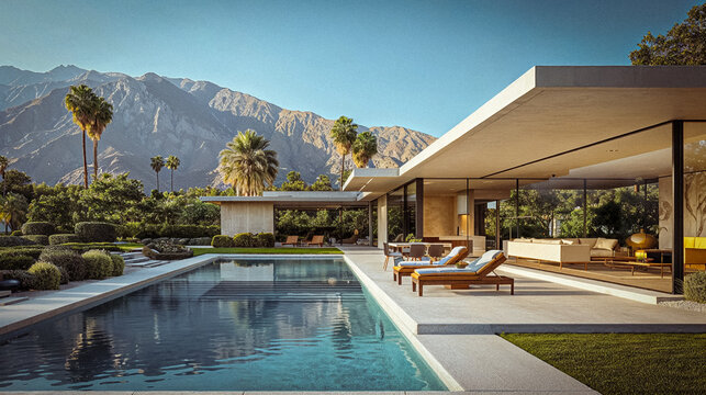 luxury modern residence house exterior palm springs