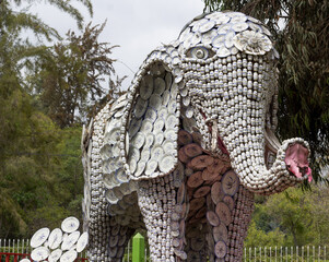 Decorative elephant in green areas