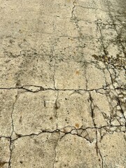 a photography of a fire hydrant on a sidewalk with cracks.