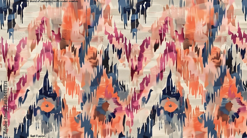 Poster mesmerizing kaleidoscopic abstract digital art with vibrant color palette and fluid geometric patter