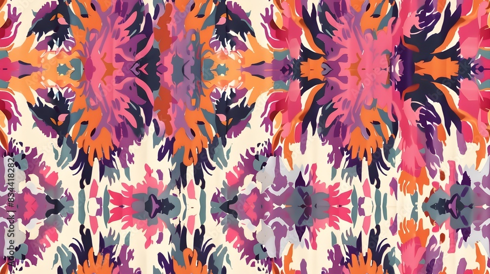 Poster vibrant abstract art pattern with explosive fiery textures and dynamic fluid movements