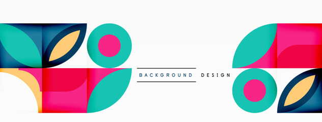 Fototapeta premium Circles and petals. Geometric beautiful abstract minimal template for Wallpaper, Banner, Background, Card, Book Illustration, landing page