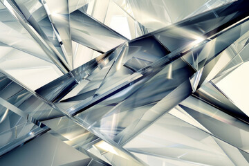 Obraz premium Abstract, geometric crystal shapes in a sleek, modern design. 