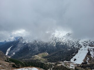 mountains in the snow