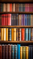 Fototapeta premium Antique books with colored leather