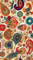 Artistic Bohemian Pattern Showcasing Free-Spirited Designs with Vibrant and Eclectic Elements