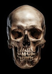 Obraz premium skull close mouth isolated black background