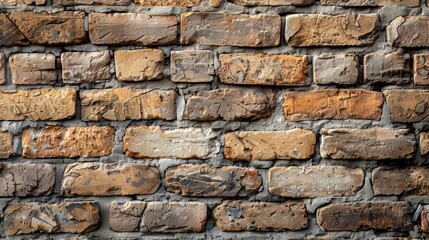 Obraz premium Brown brick wall with a rugged texture