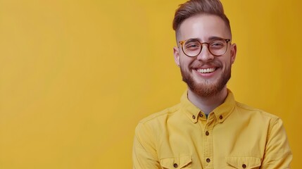 Obraz premium Cheerful Young Corporate Manager Smiling in Casual Office Attire