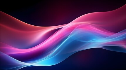 Fototapeta premium Futuristic Neon Wave Background with Glowing Bokeh Lights and High-Speed Movement