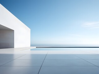 Obraz premium Sleek and Minimalist Architectural Landscape with Vast Empty Space
